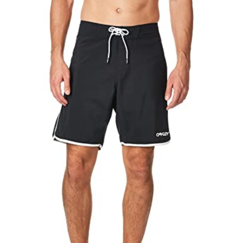 Oakley Mens Solid Crest 19" Boardshort Board Shorts, Blackout, 32 US